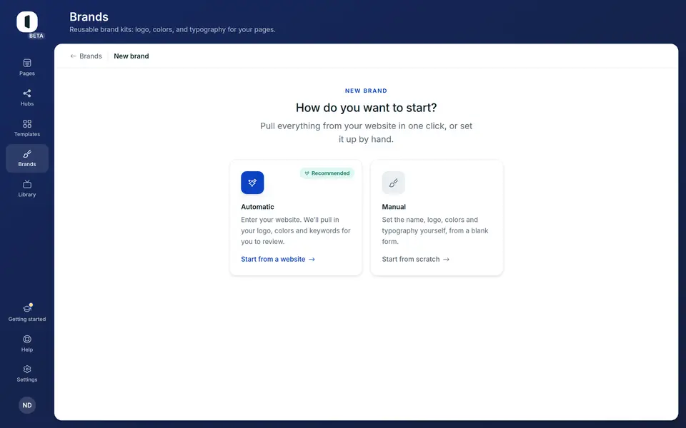 Automatic mode relies on Brandfetch from your domain.